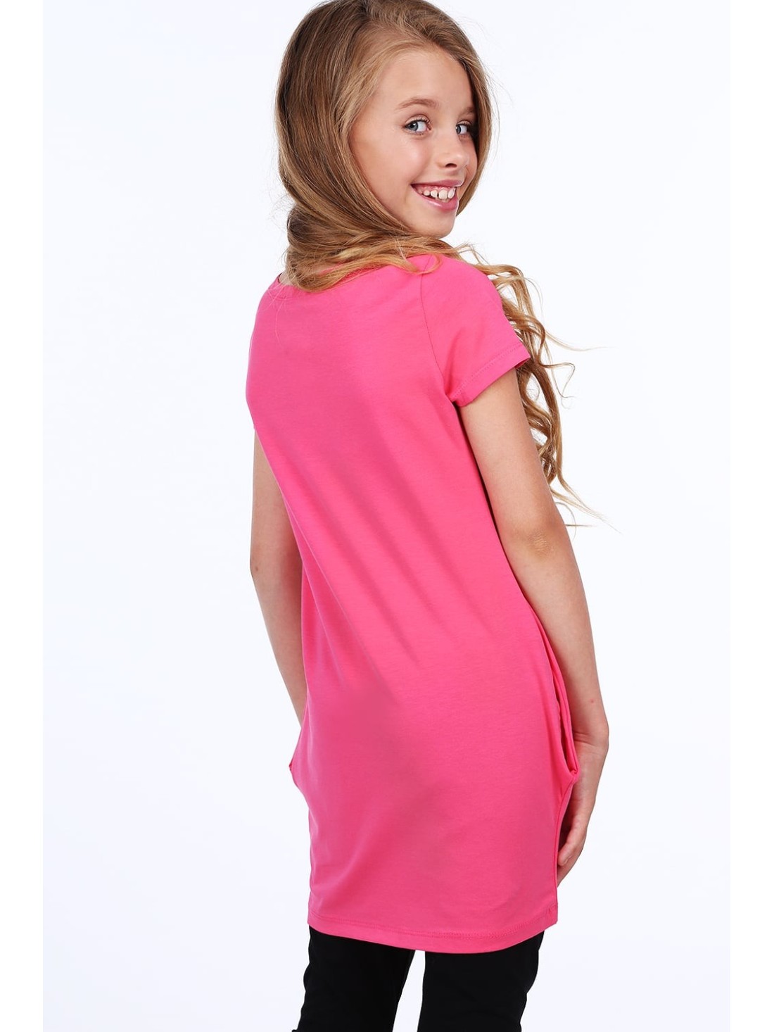 Girls\' tunic with amaranth application NDZ8178 - Online store - Boutique